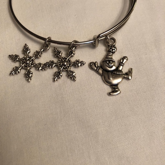Silver Snowman & Snowflakes Charm Bracelet - Picture 2 of 4